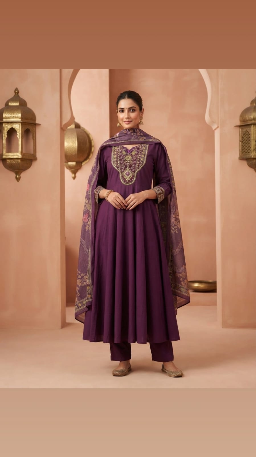 Royal Purple Anarkali Kurta Set